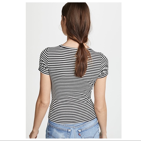 FREE PEOPLE BOHO STRIPE TEE RIB KNIT TOP A2C - Picture 6 of 16